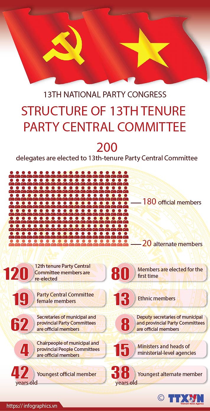 Structure of 13th tenure Party Central Committee hinh anh 1