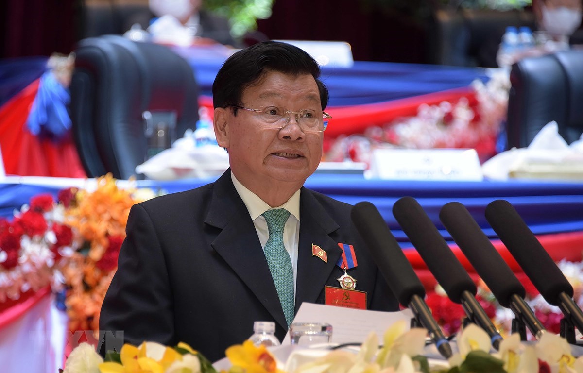 Top leader extends congratulations to newly-elected general secretary of Lao Party hinh anh 1
