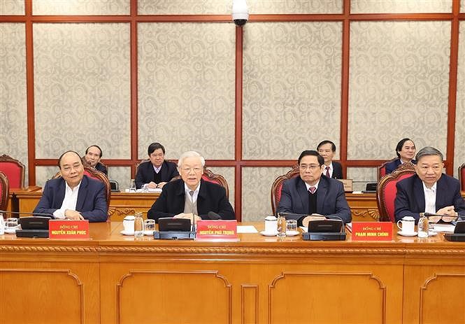 Politburo, Secretariat of Party Central Committee hold first session hinh anh 2