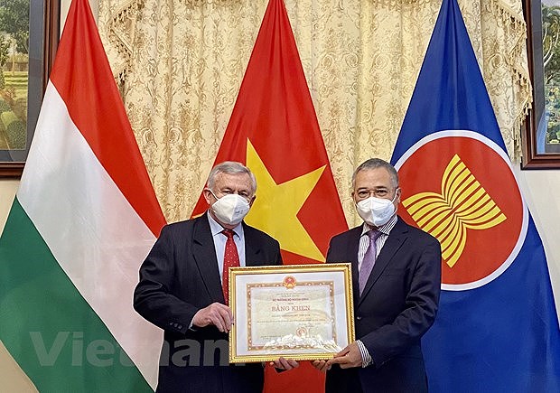 Hungary-Vietnam Friendship Association leaders honoured hinh anh 1