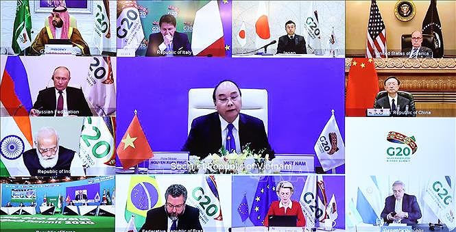 Le Premier ministre Nguyen Xuan Phuc assiste au Sommet virtuel du G20 hinh anh 5