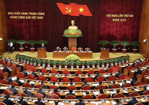 Premiere journee de travail du 2e Plenum du Comite central du Parti hinh anh 1