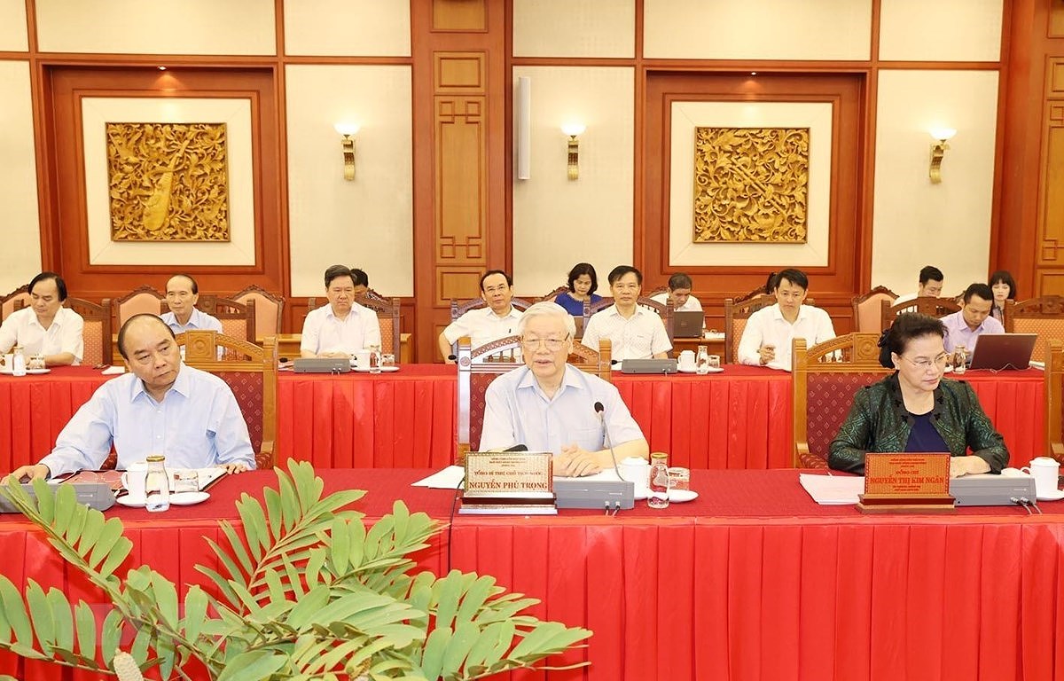 Le Bureau Politique travaille avec la Permanence du Comite du Parti de Hanoi hinh anh 1