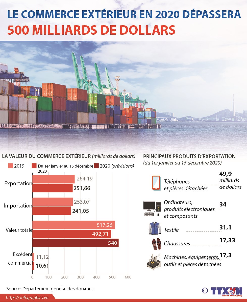 Le commerce exterieur en 2020 depassera 500 milliards de dollars hinh anh 1