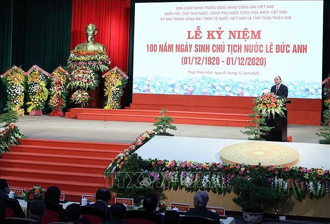 Le centenaire de la naissance du president Le Duc Anh celebre a Hue hinh anh 1