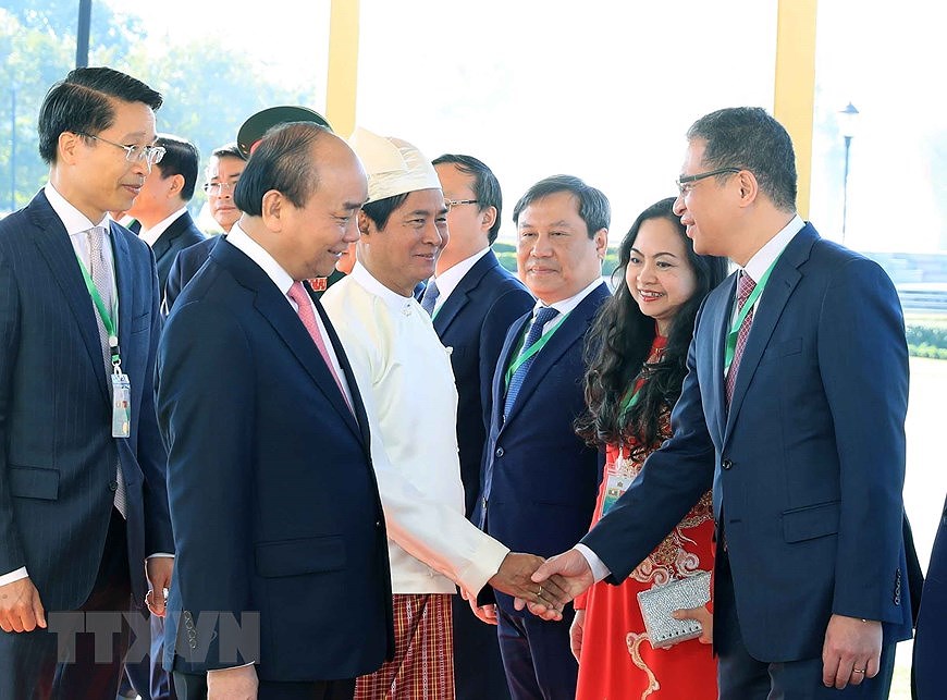 Церемония встречи премьер-министра Нгуен Суан Фук в Мьянме hinh anh 4