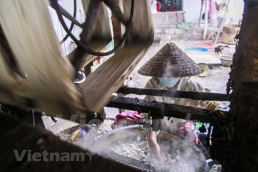 Намдинь: ремесло шелководства в деревне Котят на берегу реки Нинько hinh anh 5
