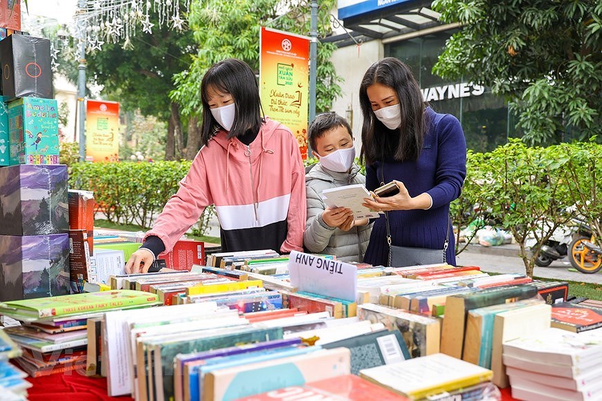 Новыи облик книжнои улицы Ханоя в первые дни года hinh anh 6