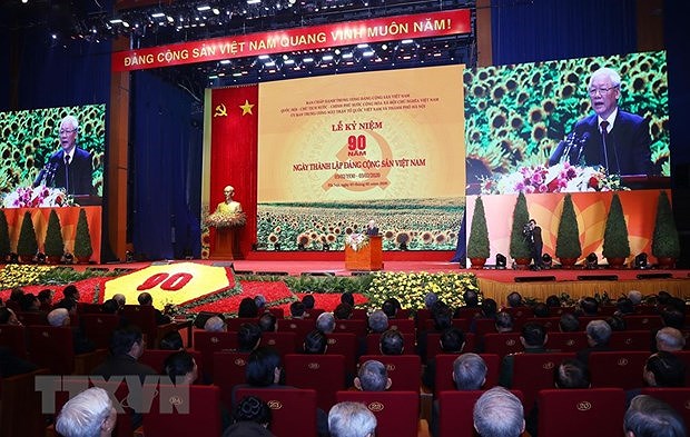 Торжественная церемония празднования 90-летия со дня образования Коммунистическои партии Вьетнама hinh anh 2