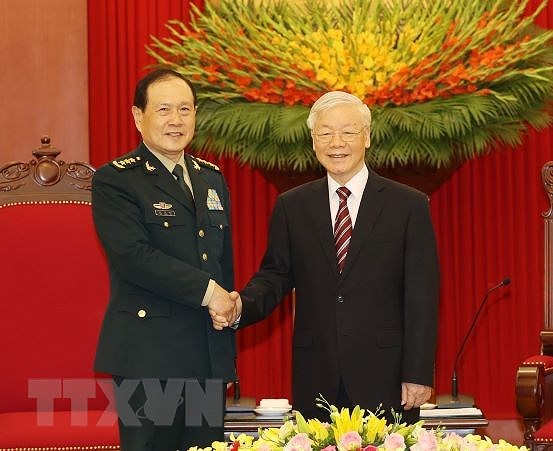 Генеральныи секретарь ЦК КПВ Нгуен Фу Чонг принял министра обороны Китая hinh anh 1