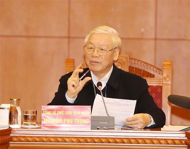 Лидер партии провел заседание подкомитета XIII Всевьетнамского съезда КПВ hinh anh 1