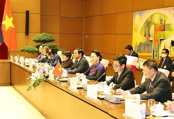 组图：越南国会主席阮氏金银会见老挝总理通论•西苏里 hinh anh 4