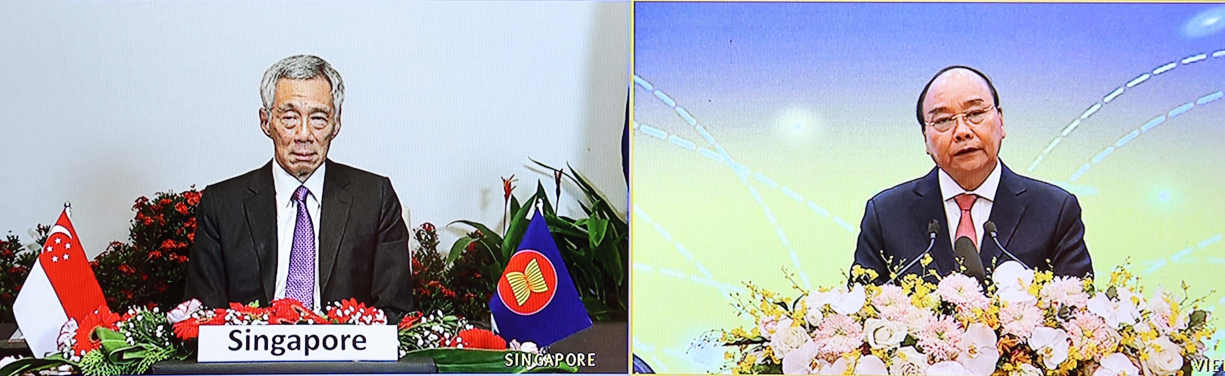 组图：政府总理阮春福与新加坡总理李显龙正式启动东盟智能物流网络 hinh anh 3