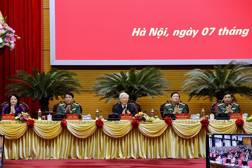组图：越共中央总书记、国家主席阮富仲出席2020年全军军政会议 hinh anh 1