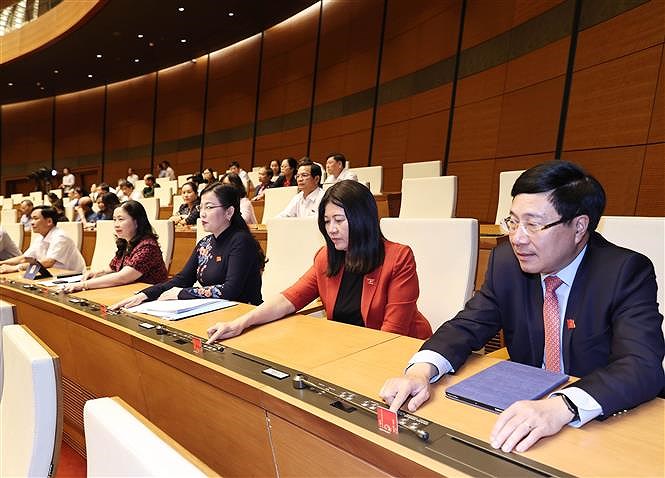 越南第十四届国会第十一次会议：提请国会批准任命2名副总理和12个部委最高领导人 hinh anh 1