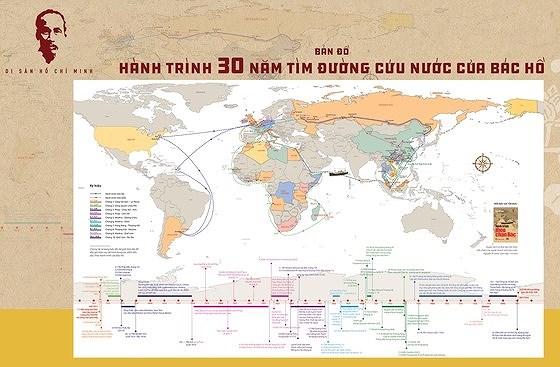 《胡伯伯出国寻找救国之路30周年行程地图》亮相 hinh anh 1
