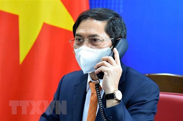 Vietnamese, German foreign ministers hold phone talks hinh anh 1