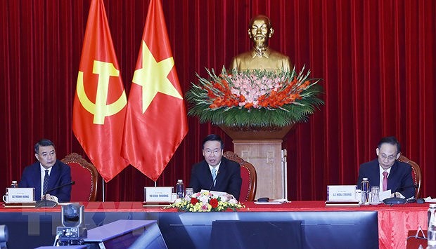 Vietnam attends int’l inter-party videoconference hinh anh 1