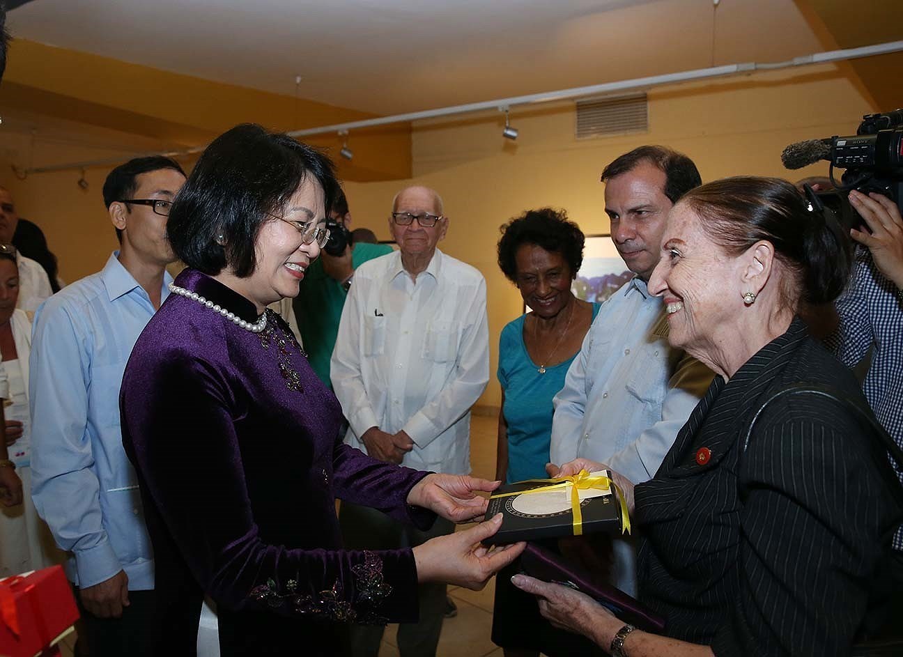 [Fotos] Reciben maximos dirigentes de Cuba a vicepresidenta vietnamita hinh anh 5