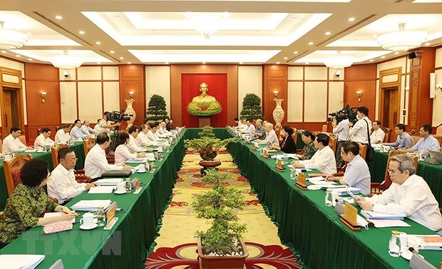 Maximo dirigente partidista preside reunion sobre preparativos de asamblea de Ciudad Ho Chi Minh hinh anh 1