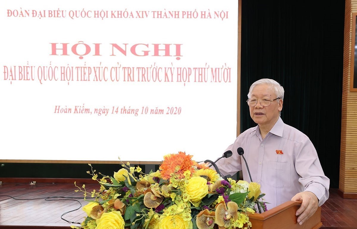Maximo dirigente vietnamita pide responsabilidad de diputados y votantes de Hanoi para construir la capital digna hinh anh 1