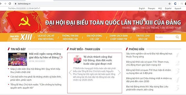 VNA lanza portal informativo especial sobre XIII Congreso Nacional del Partido Comunista de Vietnam hinh anh 4