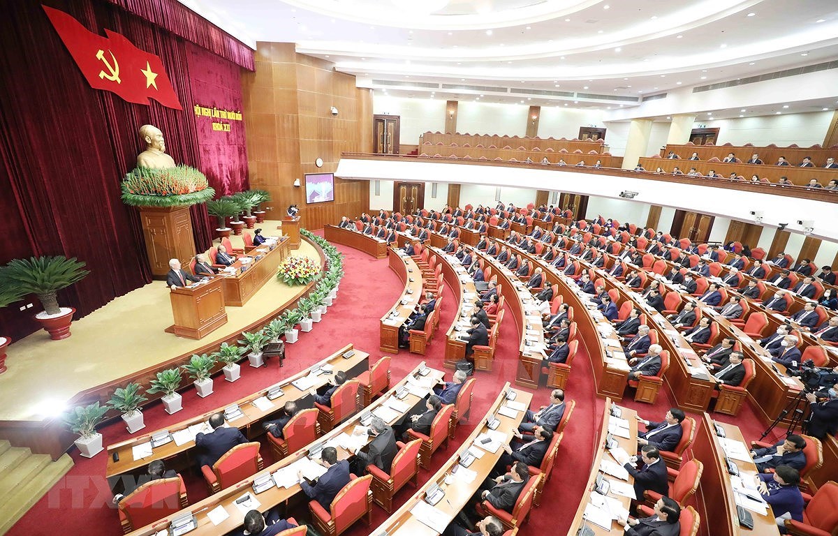 Concluye Comite Central del Partido Comunista de Vietnam primera jornada de su XIV pleno hinh anh 1