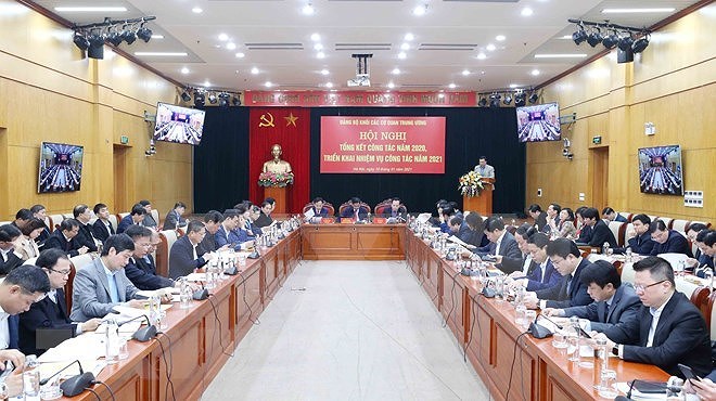 Organizacion partidista del bloque de organismos centrales de Vietnam traza prioridades para 2021 hinh anh 1