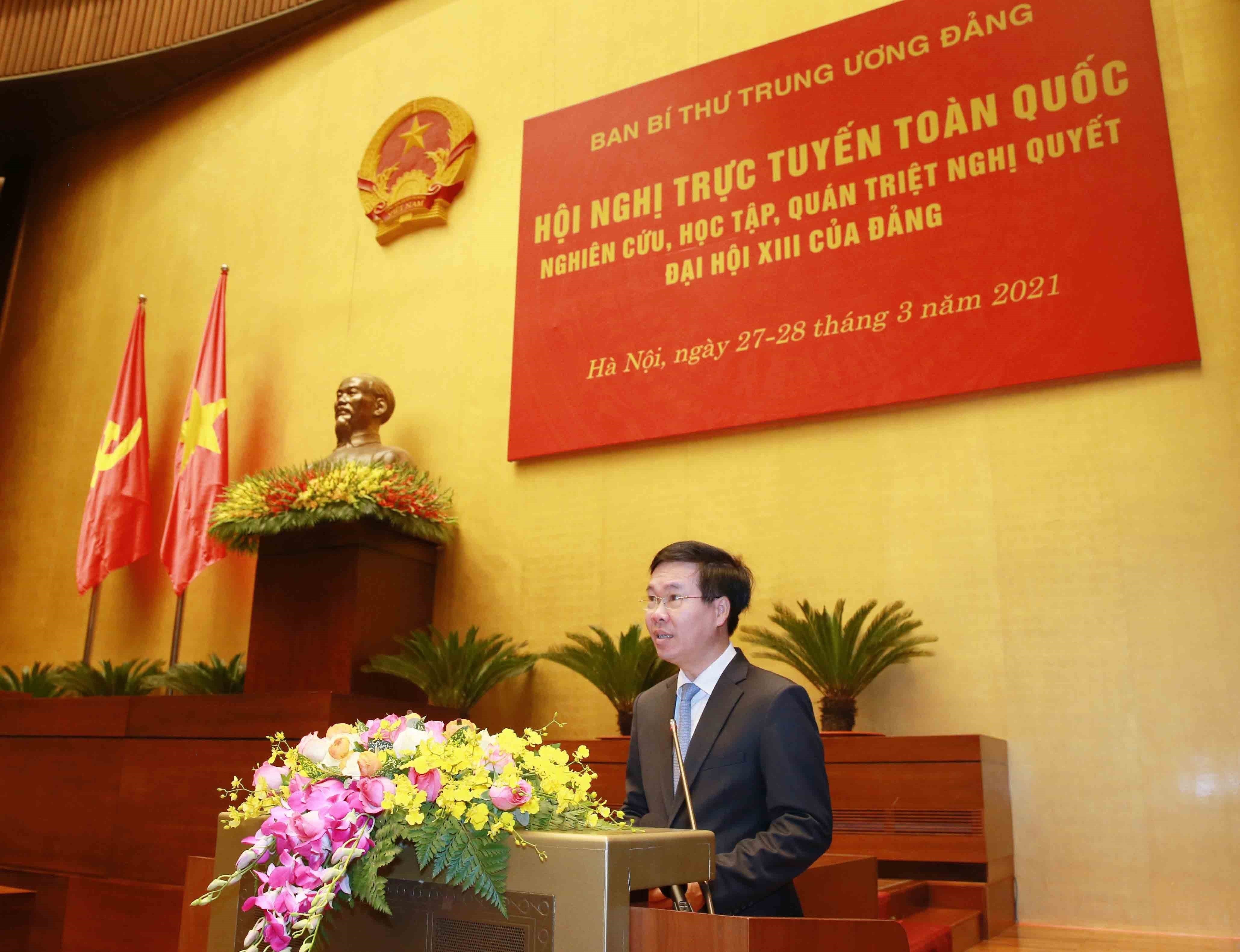 Celebran teleconferencia nacional sobre Resolucion del XIII Congreso del Partido Comunista de Vietnam hinh anh 1