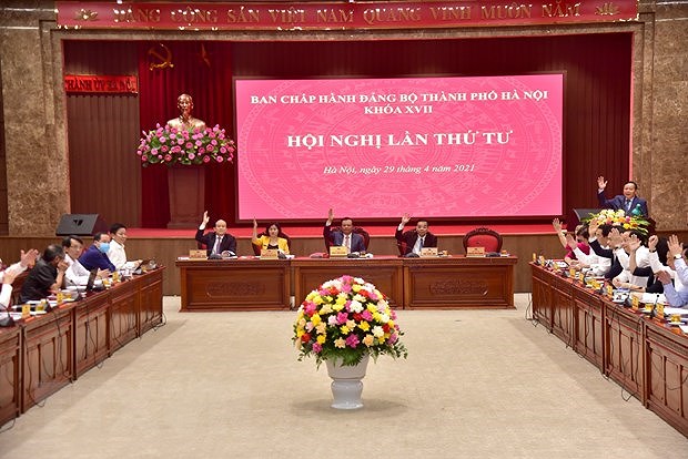 Efectuan cuarta reunion del Buro Ejecutivo del Comite partidista de Hanoi hinh anh 1