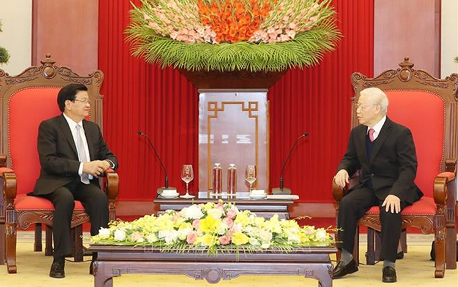 Visita del maximo dirigente de Laos a Vietnam fomentara relaciones bilaterales de confianza hinh anh 1