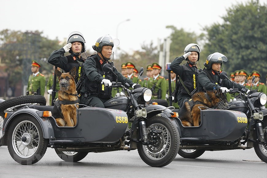 Policias vietnamitas por garantizar seguridad de magna cita del Partido hinh anh 7